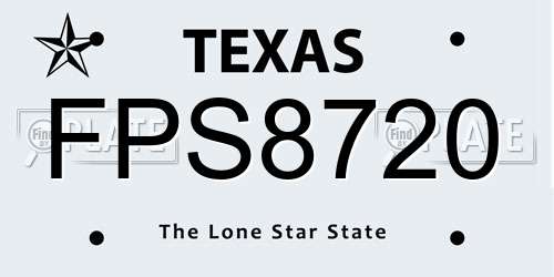 FPS8720 Texas License Plate
