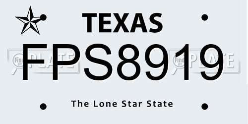 FPS8919 Texas License Plate
