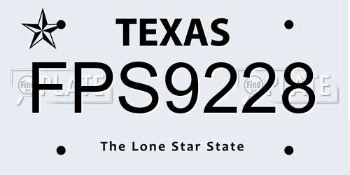 FPS9228 Texas License Plate