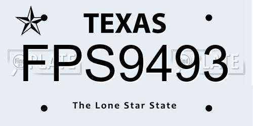 FPS9493 Texas License Plate