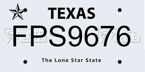 FPS9676 Texas License Plate
