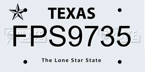 FPS9735 Texas License Plate