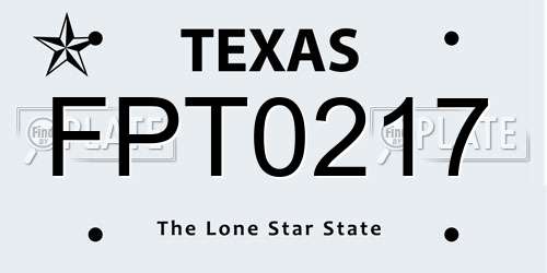 FPT0217 Texas License Plate