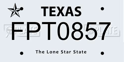 FPT0857 Texas License Plate