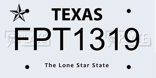FPT1319 Texas License Plate