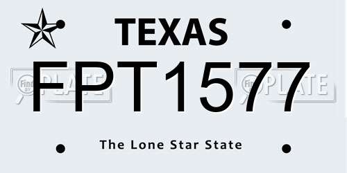 FPT1577 Texas License Plate