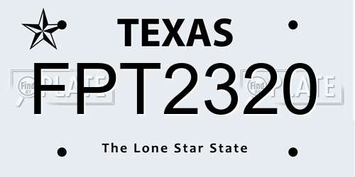 FPT2320 Texas License Plate