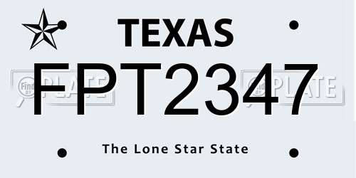 FPT2347 Texas License Plate