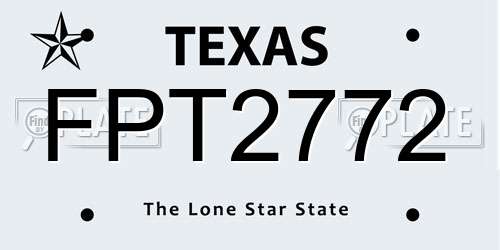 FPT2772 Texas License Plate