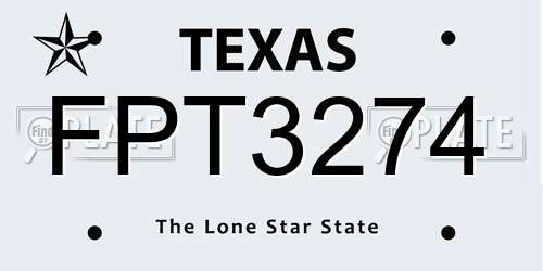 FPT3274 Texas License Plate