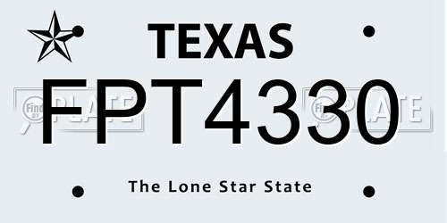 FPT4330 Texas License Plate