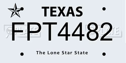FPT4482 Texas License Plate