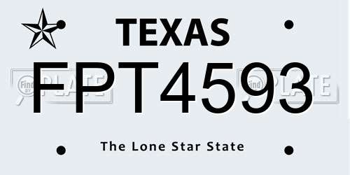 FPT4593 Texas License Plate