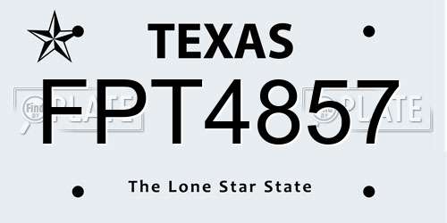 FPT4857 Texas License Plate