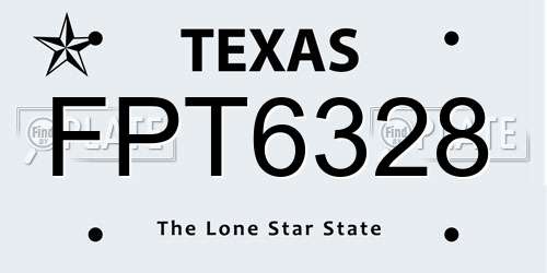 FPT6328 Texas License Plate
