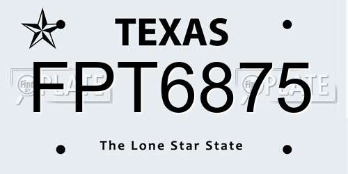 FPT6875 Texas License Plate