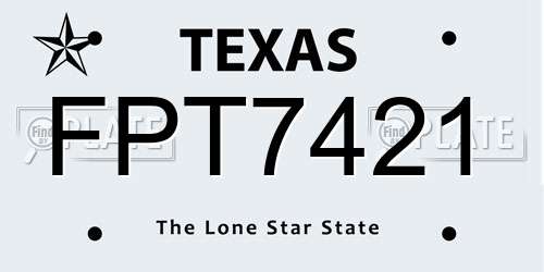 FPT7421 Texas License Plate