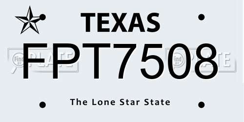 FPT7508 Texas License Plate
