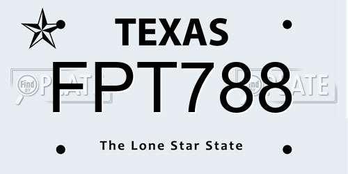 FPT788 Texas License Plate