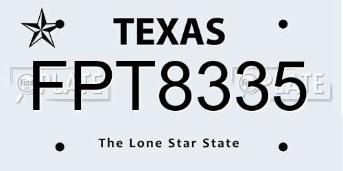 FPT8335 Texas License Plate