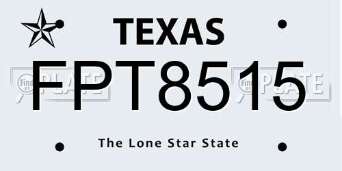 FPT8515 Texas License Plate