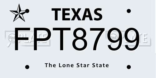 FPT8799 Texas License Plate