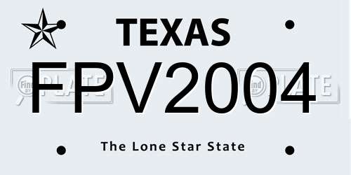 FPV2004 Texas License Plate