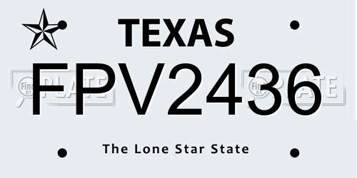 FPV2436 Texas License Plate