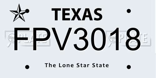 FPV3018 Texas License Plate