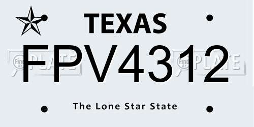 FPV4312 Texas License Plate