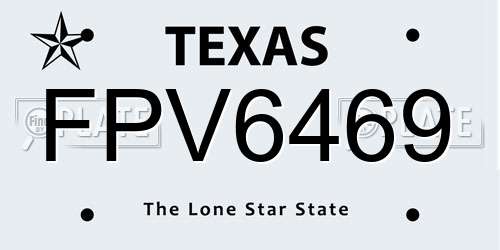 FPV6469 Texas License Plate