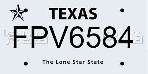 FPV6584 Texas License Plate