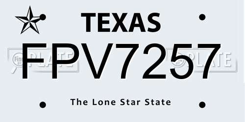 FPV7257 Texas License Plate