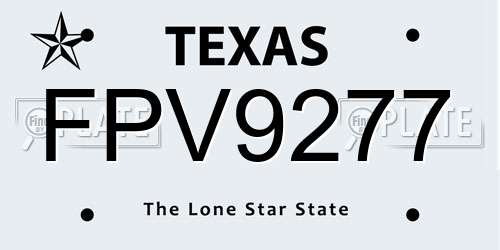 FPV9277 Texas License Plate