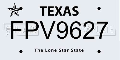 FPV9627 Texas License Plate