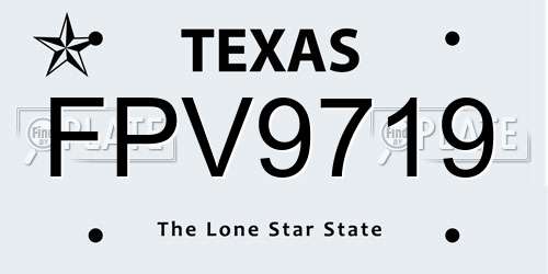FPV9719 Texas License Plate