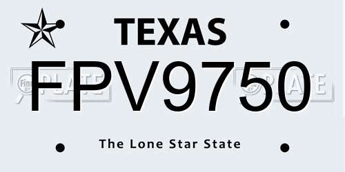 FPV9750 Texas License Plate