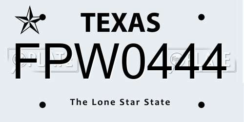 FPW0444 Texas License Plate