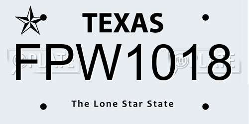 FPW1018 Texas License Plate