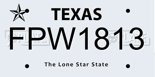 FPW1813 Texas License Plate