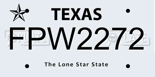 FPW2272 Texas License Plate