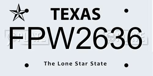 FPW2636 Texas License Plate