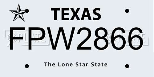 FPW2866 Texas License Plate
