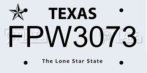 FPW3073 Texas License Plate
