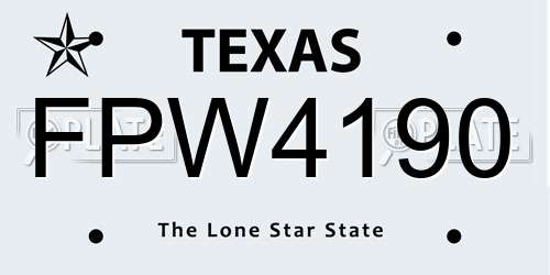 FPW4190 Texas License Plate
