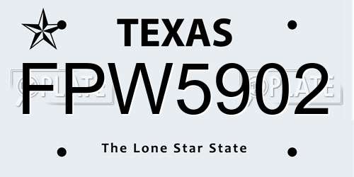 FPW5902 Texas License Plate