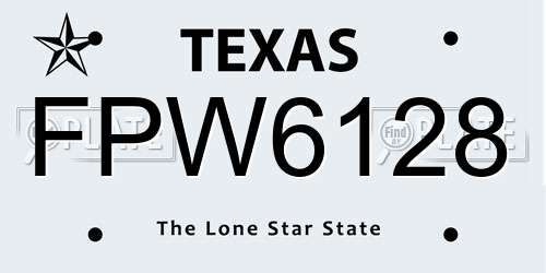 FPW6128 Texas License Plate