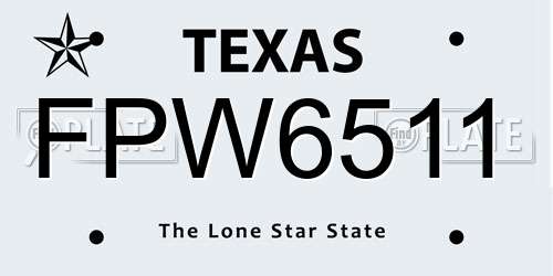 FPW6511 Texas License Plate