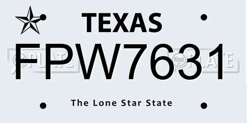 FPW7631 Texas License Plate