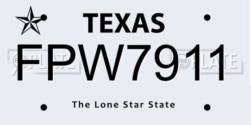 FPW7911 Texas License Plate